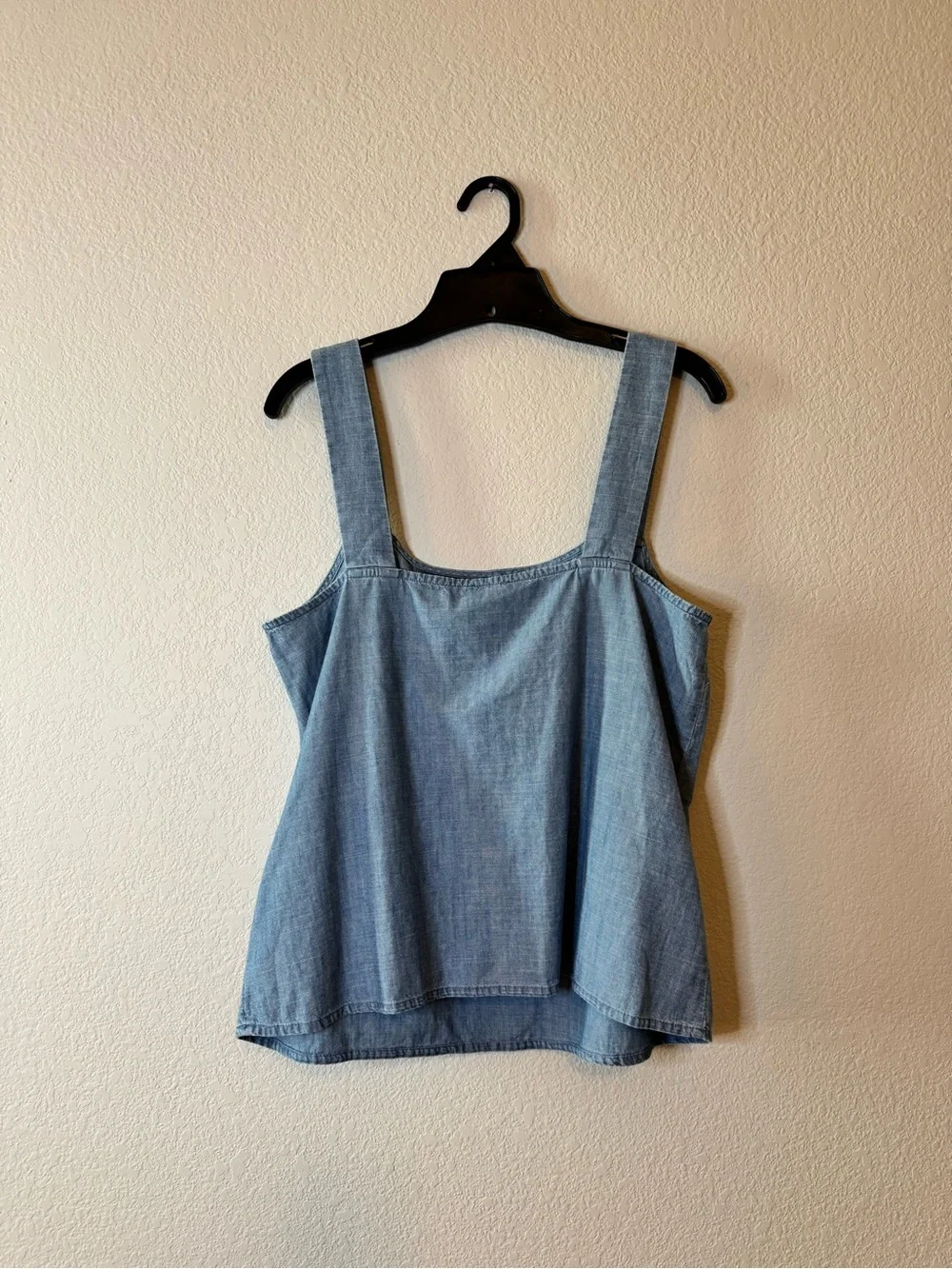 J. Crew Chambray Cotton Squareneck Tank Top  NEW Size Medium